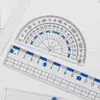 Protección Ocular Anti-Miopía Juego de Cuatro Piezas Regla Estudiantes de Primaria Números Grandes Regla Ondulada Recta Escuadra 20cm Regla de Dibujo para Exámenes