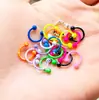 10 por Paquete Anillo de Nariz de Acero Inoxidable Clavo de Nariz Anillo de Nariz Pintado en Forma de C Clavo de Ceja Clavo de Hueso de Oreja Anillo CBR Joyería para Piercings Corporales