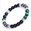 Pulseira masculina Amazon joias de liga metálica com pedra natural acessórios pulseira de olho de tigre transfronteiriça nova joia de tendência simples