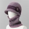 Outono e inverno meia-idade e idosos chapéu feminino mãe lã chapéu avó velha senhora inverno lã-forrado quente à prova de frio chapéu de malha