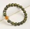 Pulsera de Cuentas de Sándalo Verde Vintage Pulsera de Raíz de Bodhi Estilo Pareja Garra de Gato Joyería de Sándalo Estilo Natural Chino Cuentas de Buda
