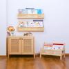 Estantería de Almacenamiento Personalizada de Ratán y Madera Maciza Cesta Extraíble para Revistas Decoración de Estudio Infantil Estantería para Libros