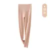 Pantalones Térmicos de Seda de Morera Antibacteriana 5A para Mujer, Pantalones de Capa Base Suaves y Amigables con la Piel, Control de Abdomen, Longitud Extendida Pantalones de Otoño para Mujer