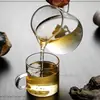 O copo de chá justo resistente ao calor com vazamento de chá, conjunto de copo público espesso, filtro de alga para chá para utensílios de chá, acessórios para cerimônia do chá, uma peça