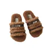Pantuflas de Piel de Cordero para Niñas Comercio Exterior 2026 Otoño/Invierno Nuevas Versátiles Estilo Birkenstock Pantuflas de Felpa de Algodón Venta al por Mayor