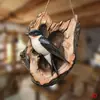 Productos de madera explosivos transfronterizos, Artesanía de madera pájaro creativo 2D, Pájaro carpintero adorno colgante de tabla de madera, Fabricante en stock
