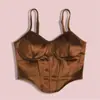 Transfronterizo Europeo y Americano 2024 Nuevo Chaleco Sexy de Espalda Descubierta que Revela el Pecho con Tirantes Finos Ajustado Pequeño Top para Mujer Ins