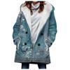 Venda quente transfronteiriça 2023 novo trench coat feminino inverno engrossado estilo europeu e americano folha padrão casaco com capuz atacado
