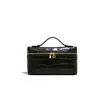 Bolsa Caixa Padrão Crocodilo Lp19 Couro Genuíno Bolsa Lancheira Bolsa de Ombro Único Transversal Pequena Quadrada Mesmo Estilo Gigi Bolsa de Maquiagem
