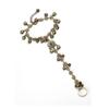 Moda Europea y Americana Sencillo Strass Hueco Campana Conectado Pulsera Anillo Cadena Dorso de Mano Pulsera Dedo Hoja