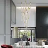 [Personalizado] Lustre Longo de Cristal para Iluminação de Villa, Apartamento com Escada, Lustre Duplex Oco Rotativo de Luxo Leve