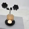 Decoraciones Suaves Candeleros de Madera de Hierro Adornos Decoración de Escritorio Hogar Escandinavo Artesanía Metálica Retro Luz Nocturna LED