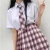 Uniforme Jk Camisa Básica Blanco Leche con Tapeta de Esquina y Tapeta de Botones Superior Versátil para Estudiante Estilo Japonés de Manga Corta