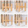 Soporte de Maceta de Madera en Stock, Soporte de Flores de Cuatro Patas de Pie, Soporte de Flores de Bambú con Forma de Cruz para Macetas de Suculentas, Soporte de Flores para Decoración del Hogar