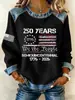 2026 Nova Camiseta de Manga Longa com Estampa 3D Estilo Europeu e Americano para Mulheres, Gola Redonda Solta, Padrão de Árvore de Natal e Cruz, Top Casual