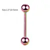 Clavo Recto de Acero Inoxidable Europeo y Americano 16mm Bola de Doble Punta Mancuerna Clavo de Pezón Clavo de Hueso de Oreja Decoración de Piercing Corporal