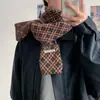 Cachecol de Tricô com Padrão de Diamante Estilo Coreano para Mulheres 2025 Novo Inverno Lã Moda Versátil Aconchegante Aquece Cachecol Atacado