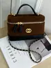 Bolsa de corrente com padrão de losangos para mulheres, novo modelo de outono 2026, super popular para o trabalho, pequena bolsa de mão, bolsa de ombro e transversal tipo balde