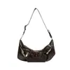 2026 Nuevo Versátil Nuevo de Gama Alta Negro Bolso de un Solo Hombro Retro Plegado Bolso Dumpling Temperamento de Moda Bolso Cruzado