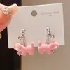 Pendientes de Perro de Terciopelo con Circonita Aguja de Plata Otoño e Invierno Pendientes de Dibujos Animados Lindos Creativos de Nicho Pendientes de Moda de Gama Alta para Mujeres