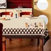 A toalha de mesa Maillard é à prova d'água, resistente a óleo e fácil de limpar. É uma toalha de mesa retangular com um toque de luxo leve e de alta qualidade, no estilo ins, adequada para mesas de centro.