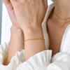 Pulsera nueva de acero inoxidable con cuentas de arroz de oliva, joyería de mano para mujer a la moda, accesorios de estilo retro de moda al por mayor