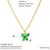 Colar de borboleta em aço titânio de cor europeia e americana, joia de luxo leve, corrente para clavícula verde pavão com diamante, pingente personalizado transfronteiriço, joia versátil
