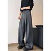 Pantalones negros para hombre con dobladillo curvo, venta al por mayor de fábrica del sudeste asiático transfronteriza, pierna recta para primavera y otoño, diseño fluido, pantalones de alta gama