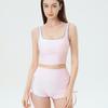Conjunto Deportivo Ceñidor de Cintura, Hermoso Chaleco de Yoga para Espalda, Pantalones Cortos de Fitness Sexy Calientes Casuales de Cintura Alta Ajustados con Cordón