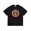 Atacado transfronteiriço verão 2026 nova marca da moda BAPE Camiseta com estampa clássica de macaco, camiseta unissex de manga curta