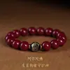 Pulsera de Cinabrio Piedra Original Igual que en Tiktok para Mujer Pulsera del Año de Nacimiento para Hombre Zodiaco Año del Conejo Buda Nacimiento Regalo de Pareja