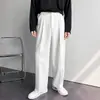 Pantalones de Traje Blancos Estilo Americano para Hombre Sentido de Alta Gama Pantalones Rectos Holgados Casuales Pantalones de Traje Versátiles Pantalones de Traje Modernos