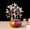 Árbol de la fortuna de grava de citrino natural base de esmalte de color cuerno de la abundancia árbol de la fortuna de cristal adornos para la apertura de oficinas y tiendas