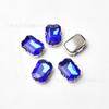 Venta al por mayor de cristales octogonales rectangulares con forma de D de colores, cosidos a mano, con diamantes multifacéticos, para joyería y accesorios de ropa DIY.