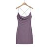 Vestido Sling Estilo Americano Verde Puro Dulce Chica Picante para Mujer Verano Nuevo Corto Descubierto Sexy Falda de Cadera