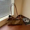Bolsa de ombro tote para o dia a dia com poás, estilo vintage, grande capacidade, bolsa casual feminina da moda, novidade outono e inverno 2026