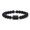 Pulseras de Cristal Negro Brillante con los Doce Signos del Zodíaco, Modelo Nuevo Transfronterizo para Hombres y Mujeres, Estilo Pareja Regalo de Cumpleaños, Venta al por Mayor Transfronteriza en Europa y América