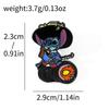 Insignia de metal de personajes de películas de dibujos animados europeos y americanos, broche de gota de aleación de Stitch, accesorios de decoración de pin de Stitch