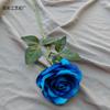 Rosa de franela de una sola rama, flor de boda, flor de hotel, flor de boda, flor suave para exteriores, paisajismo de pared, flor falsa, flor de seda