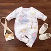 Mono de bebé de manga larga para niña de primavera y otoño, con dibujos animados, color rosa dulce, ropa para gatear de recién nacido, artículos claros