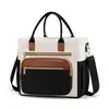 Bolsa de Almuerzo Amazon con Bloques de Color para el Trabajo, Uso al Aire Libre, Bolso Cruzado Portátil Aislado con Apertura Amplia, Bolsa Térmica