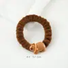 Cerdo de Guinea de Dibujos Animados Lindo Color Café con Leche Anillo de Intestino Cuerda para el Cabello Pinza para el Cabello Suave Lindo para Niña Cuerda para Cola de Caballo Accesorios para el Cabello Banda Elástica Venta al por Mayor