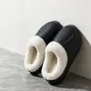 Sapatos de Algodão Cor Lisa Impermeáveis EVA Femininos 2026 Outono Inverno Novos Internos Com Pelúcia Quente Sola Macia Casal Casa Sapatos de Algodão Masculinos