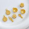 Cuchara de pétalo de cobre puro de oro de arena antigua colgante deslizante accesorios hechos a mano pulsera arete collar accesorios de joyería materiales