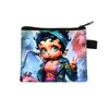 Bolsa de monedas de dibujos animados Miss Betty Estampado LOVE Cierre de cremallera Almacenamiento Bolsa pequeña Portátil para niñas Llavero para monedas Venta al por mayor