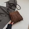 Bolsa de Ombro de Grande Capacidade, Bolsa Transversal, Bolsa Saco Versátil com Franjas Feminina, Bolsa Simples Casual para o Dia a Dia, Comércio Exterior Transfronteiriço