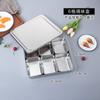 Conjunto de caixa de tempero de aço inoxidável Caixa de sabor japonês Caixa de condimento de alimentos Caixa de amostra com tampa Caixa de exposição retangular Comercial