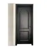 Puerta Lacada Estilo Francés Negro Mate, Puerta Compuesta de Madera Maciza Lujo Ligero, Puerta de Dormitorio Insonorizada, Puerta de Proyecto Minimalista Moderna, Puerta de Madera de Apertura Plana