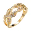 Anillo de moda coreana con circonita microincrustada bañado en oro de 18 quilates para mujer anillo cruzado joyería transfronteriza venta al por mayor