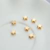 Oro color bolsa 14K cuentas redondas de amor estrella de cinco puntas trébol de cuatro hojas cuentas diy mariposa con accesorios de joyería con forma de agujero